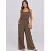 imageANRABESS Womens Casual Summer Jumpsuits Smocked Sleeveless Wide Leg Long Romper Jumpers 2025 Beach Vacation OutfitsCoffee
