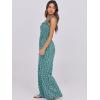 imageANRABESS Womens Casual Summer Jumpsuits Smocked Sleeveless Wide Leg Long Romper Jumpers 2025 Beach Vacation OutfitsDeep Green Floral