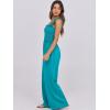imageANRABESS Womens Casual Summer Jumpsuits Smocked Sleeveless Wide Leg Long Romper Jumpers 2025 Beach Vacation OutfitsLake Green