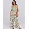 imageANRABESS Womens Casual Summer Jumpsuits Smocked Sleeveless Wide Leg Long Romper Jumpers 2025 Beach Vacation OutfitsPink Yellow Floral