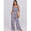 imageANRABESS Womens Casual Summer Jumpsuits Smocked Sleeveless Wide Leg Long Romper Jumpers 2025 Beach Vacation OutfitsPurple Flora