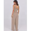 imageANRABESS Womens Casual Summer Jumpsuits Smocked Sleeveless Wide Leg Long Romper Jumpers 2025 Beach Vacation OutfitsTaupe