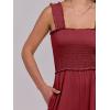 imageANRABESS Womens Casual Summer Jumpsuits Smocked Sleeveless Wide Leg Long Romper Jumpers 2025 Beach Vacation OutfitsWine Red