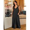 imageANRABESS Womens Casual Summer Loose Jumpsuits Sleeveless Tank V Neck Wide Leg Long Pant Rompers Baggy Jumper with PocketsBlack