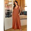 imageANRABESS Womens Casual Summer Loose Jumpsuits Sleeveless Tank V Neck Wide Leg Long Pant Rompers Baggy Jumper with PocketsBrick Red