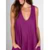 imageANRABESS Womens Casual Summer Loose Jumpsuits Sleeveless Tank V Neck Wide Leg Long Pant Rompers Baggy Jumper with PocketsDark Purple