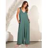 imageANRABESS Womens Casual Summer Loose Jumpsuits Sleeveless Tank V Neck Wide Leg Long Pant Rompers Baggy Jumper with PocketsGreen