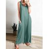 imageANRABESS Womens Casual Summer Loose Jumpsuits Sleeveless Tank V Neck Wide Leg Long Pant Rompers Baggy Jumper with PocketsGreen