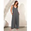 imageANRABESS Womens Casual Summer Loose Jumpsuits Sleeveless Tank V Neck Wide Leg Long Pant Rompers Baggy Jumper with PocketsLight Grey