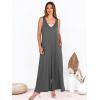 imageANRABESS Womens Casual Summer Loose Jumpsuits Sleeveless Tank V Neck Wide Leg Long Pant Rompers Baggy Jumper with PocketsLight Grey