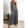 imageANRABESS Womens Casual Summer Loose Jumpsuits Sleeveless Tank V Neck Wide Leg Long Pant Rompers Baggy Jumper with PocketsLight Grey