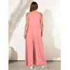 imageANRABESS Womens Casual Summer Loose Jumpsuits Sleeveless Tank V Neck Wide Leg Long Pant Rompers Baggy Jumper with PocketsPink