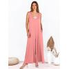imageANRABESS Womens Casual Summer Loose Jumpsuits Sleeveless Tank V Neck Wide Leg Long Pant Rompers Baggy Jumper with PocketsPink