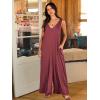 imageANRABESS Womens Casual Summer Loose Jumpsuits Sleeveless Tank V Neck Wide Leg Long Pant Rompers Baggy Jumper with PocketsRed