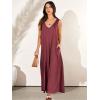 imageANRABESS Womens Casual Summer Loose Jumpsuits Sleeveless Tank V Neck Wide Leg Long Pant Rompers Baggy Jumper with PocketsRed