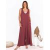 imageANRABESS Womens Casual Summer Loose Jumpsuits Sleeveless Tank V Neck Wide Leg Long Pant Rompers Baggy Jumper with PocketsRed