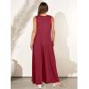 imageANRABESS Womens Casual Summer Loose Jumpsuits Sleeveless Tank V Neck Wide Leg Long Pant Rompers Baggy Jumper with PocketsWine Red