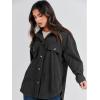 imageANRABESS Womens Corduroy Shacket Button Down Shirts Oversized Long Sleeve Casual Cardigan Jacket 2025 Fall Fashion ClothesBlack