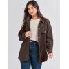 imageANRABESS Womens Corduroy Shacket Button Down Shirts Oversized Long Sleeve Casual Cardigan Jacket 2025 Fall Fashion ClothesBrown