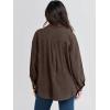 imageANRABESS Womens Corduroy Shacket Button Down Shirts Oversized Long Sleeve Casual Cardigan Jacket 2025 Fall Fashion ClothesBrown