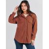 imageANRABESS Womens Corduroy Shacket Button Down Shirts Oversized Long Sleeve Casual Cardigan Jacket 2025 Fall Fashion ClothesCaramel