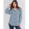 imageANRABESS Womens Corduroy Shacket Button Down Shirts Oversized Long Sleeve Casual Cardigan Jacket 2025 Fall Fashion ClothesGrey Blue