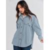 imageANRABESS Womens Corduroy Shacket Button Down Shirts Oversized Long Sleeve Casual Cardigan Jacket 2025 Fall Fashion ClothesGrey Blue