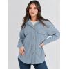 imageANRABESS Womens Corduroy Shacket Button Down Shirts Oversized Long Sleeve Casual Cardigan Jacket 2025 Fall Fashion ClothesGrey Blue