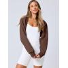 imageANRABESS Womens Cropped Sweatshirt Long Sleeve Bolero Cardigan Open Front Shrug Workout Thumb Hole Y2K Tops Preppy ClothesBrown