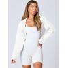 imageANRABESS Womens Cropped Sweatshirt Long Sleeve Bolero Cardigan Open Front Shrug Workout Thumb Hole Y2K Tops Preppy ClothesCream White