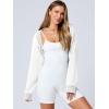 imageANRABESS Womens Cropped Sweatshirt Long Sleeve Bolero Cardigan Open Front Shrug Workout Thumb Hole Y2K Tops Preppy ClothesCream White