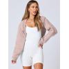 imageANRABESS Womens Cropped Sweatshirt Long Sleeve Bolero Cardigan Open Front Shrug Workout Thumb Hole Y2K Tops Preppy ClothesLight Khaki