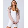 imageANRABESS Womens Cropped Sweatshirt Long Sleeve Bolero Cardigan Open Front Shrug Workout Thumb Hole Y2K Tops Preppy ClothesLight Khaki