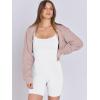 imageANRABESS Womens Cropped Sweatshirt Long Sleeve Bolero Cardigan Open Front Shrug Workout Thumb Hole Y2K Tops Preppy ClothesLight Khaki