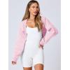 imageANRABESS Womens Cropped Sweatshirt Long Sleeve Bolero Cardigan Open Front Shrug Workout Thumb Hole Y2K Tops Preppy ClothesLight Pink