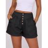 imageANRABESS Womens Denim Shorts Summer Baggy High Waisted Flowy Wide Leg Buttons Pleated Casual Jean Shorts 2025 Fashion SkortsBlack