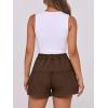 imageANRABESS Womens Denim Shorts Summer Baggy High Waisted Flowy Wide Leg Buttons Pleated Casual Jean Shorts 2025 Fashion SkortsBrown