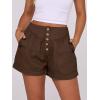imageANRABESS Womens Denim Shorts Summer Baggy High Waisted Flowy Wide Leg Buttons Pleated Casual Jean Shorts 2025 Fashion SkortsBrown
