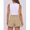 imageANRABESS Womens Denim Shorts Summer Baggy High Waisted Flowy Wide Leg Buttons Pleated Casual Jean Shorts 2025 Fashion SkortsKhaki