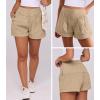 imageANRABESS Womens Denim Shorts Summer Baggy High Waisted Flowy Wide Leg Buttons Pleated Casual Jean Shorts 2025 Fashion SkortsKhaki