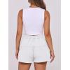 imageANRABESS Womens Denim Shorts Summer Baggy High Waisted Flowy Wide Leg Buttons Pleated Casual Jean Shorts 2025 Fashion SkortsWhite