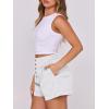 imageANRABESS Womens Denim Shorts Summer Baggy High Waisted Flowy Wide Leg Buttons Pleated Casual Jean Shorts 2025 Fashion SkortsWhite
