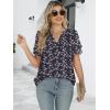imageANRABESS Womens Dressy Casual Blouses Chiffon V Neck Petal Short Sleeve Shirts 2025 Summer Business Work TopsBlack Floral