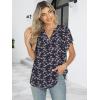 imageANRABESS Womens Dressy Casual Blouses Chiffon V Neck Petal Short Sleeve Shirts 2025 Summer Business Work TopsBlack Floral