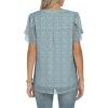 imageANRABESS Womens Dressy Casual Blouses Chiffon V Neck Petal Short Sleeve Shirts 2025 Summer Business Work TopsBlue Floral