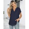 imageANRABESS Womens Dressy Casual Blouses Chiffon V Neck Petal Short Sleeve Shirts 2025 Summer Business Work TopsNavy Blue