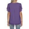 imageANRABESS Womens Dressy Casual Blouses Chiffon V Neck Petal Short Sleeve Shirts 2025 Summer Business Work TopsPurple