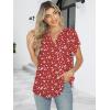 imageANRABESS Womens Dressy Casual Blouses Chiffon V Neck Petal Short Sleeve Shirts 2025 Summer Business Work TopsRed White Dot