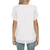 imageANRABESS Womens Dressy Casual Blouses Chiffon V Neck Petal Short Sleeve Shirts 2025 Summer Business Work TopsWhite