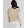 imageANRABESS Womens Fleece Jacket Casual Long Sleeve Cropped Sherpa Button Down Fuzzy Warm Coats Fall Outwear With PocketsApricot